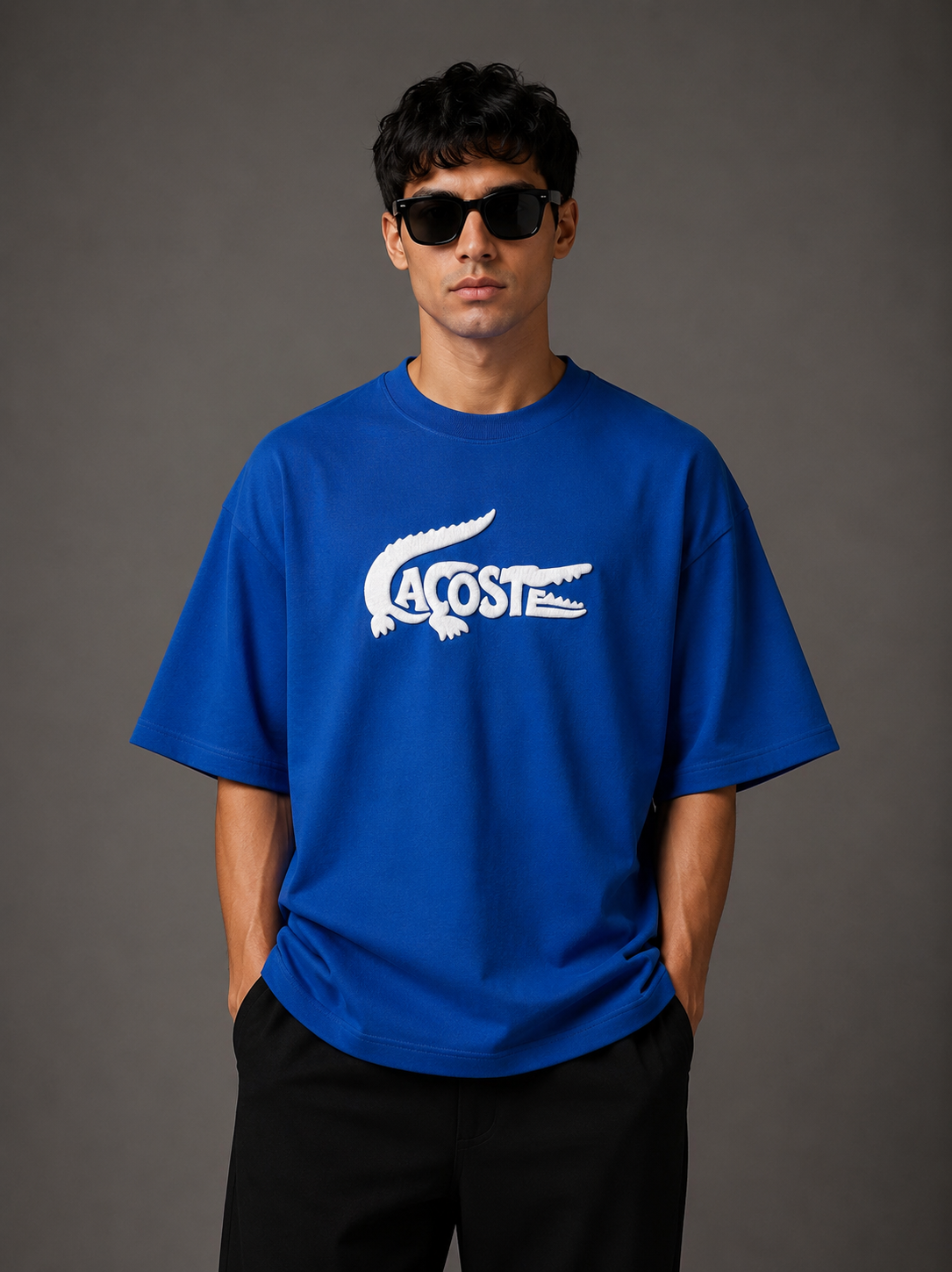 Zellee "Croc Silhouette" limited edition Embroidered Oversized Relaxed Fit T-Shirt