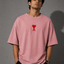 Zellee "Aesthetic Heart" High-Density Embroidered Oversized Relaxed Fit T-Shirt