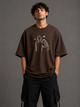 Zellee "Line-Stitch Love Edition" Heavyweight Oversized Relaxed Fit T-Shirt