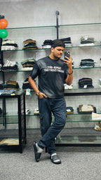 Zellee Imported Oversize Back Printed T-shirt For Mens And Boys(Black)