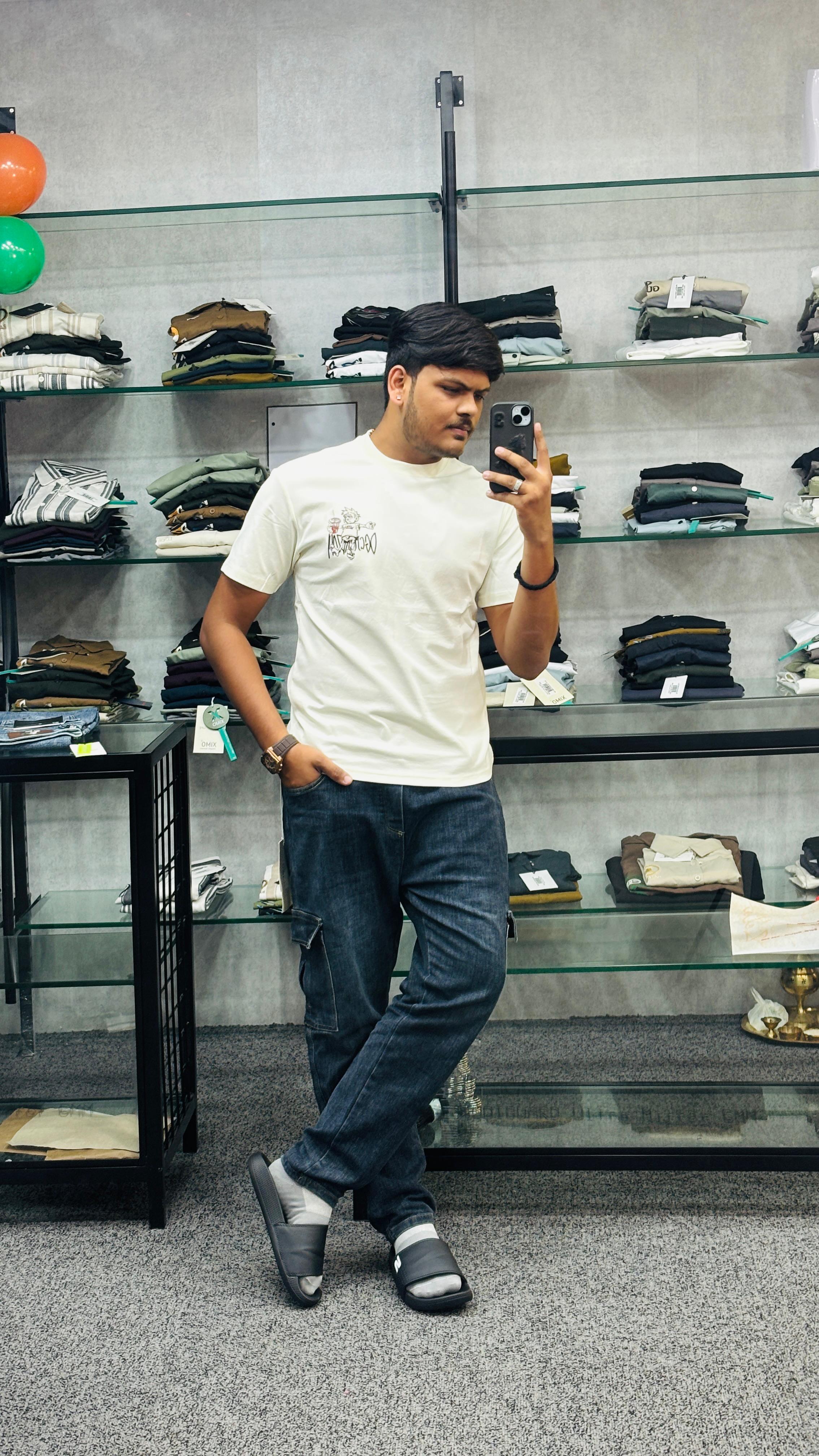 Zellee Imported Oversize Back Printed T-shirt For Mens And Boys(WHITE)