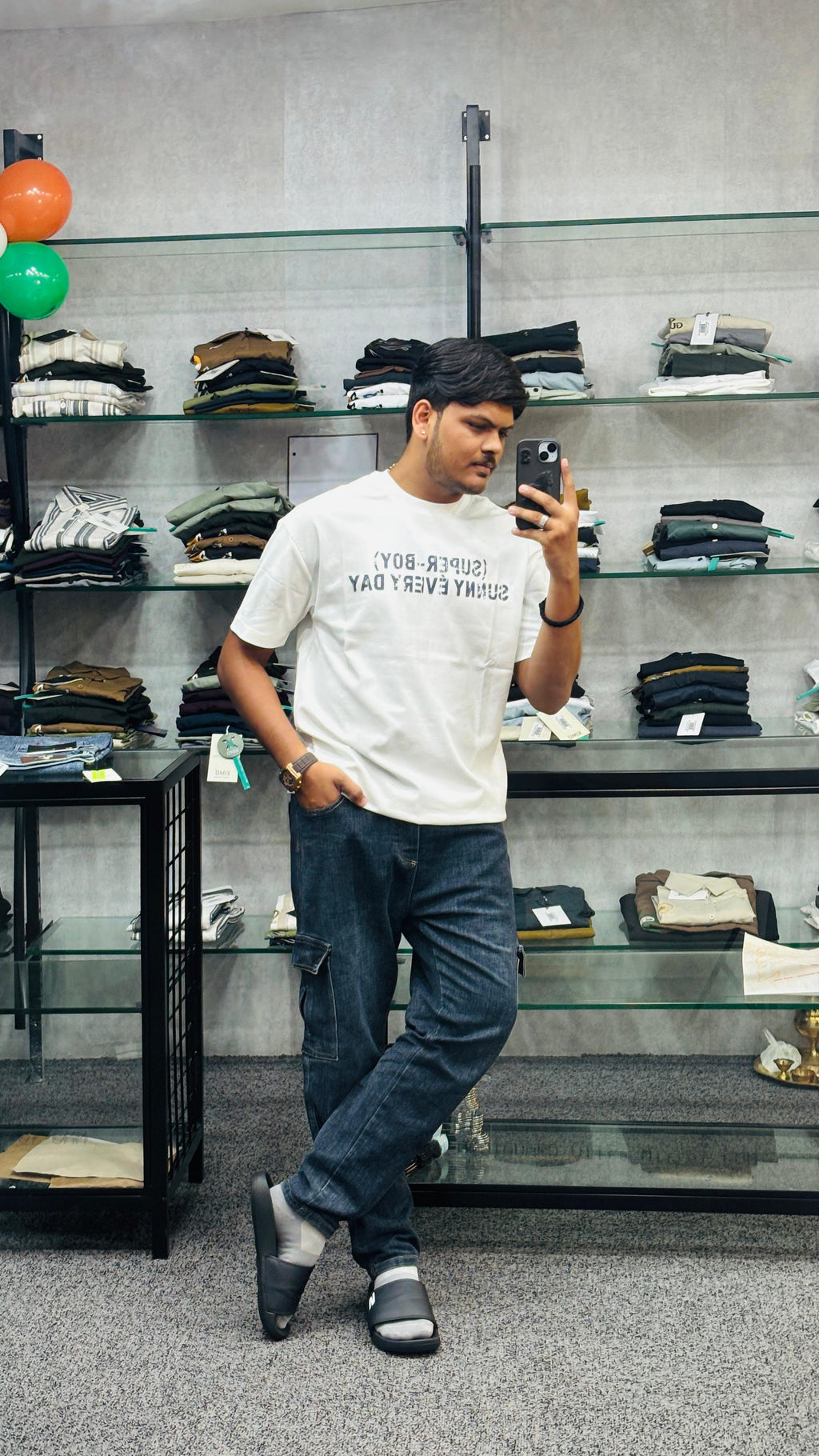 Zellee Imported Oversize Back Printed T-shirt For Mens And Boys (White)