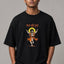 Zellee Premium Oversized Black Embroidered T-Shirt | Jai Shree Ram Lord Hanuman Design | Streetwear Cotton Tee for Men