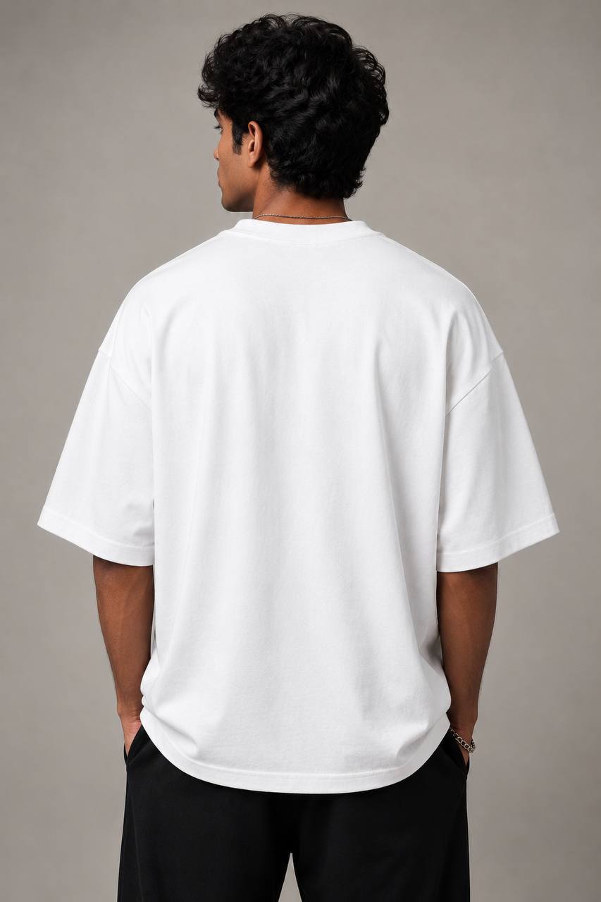 Zellee The King Kohli Embroidered Oversized T-Shirt - White
