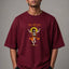 Zellee Premium Oversized Brown Embroidered T-Shirt | Jai Shree Ram Lord Hanuman Design | Streetwear Cotton Tee for Men