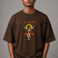 Zellee Premium Oversized Brown Embroidered T-Shirt | Jai Shree Ram Lord Hanuman Design | Streetwear Cotton Tee for Men