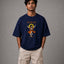 Zellee Premium Oversized Brown Embroidered T-Shirt | Jai Shree Ram Lord Hanuman Design | Streetwear Cotton Tee for Men