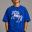 Zellee Premium Oversized Black T-Shirt for Men | Golden Horse Embroidery Design | Heavyweight Cotton Streetwear