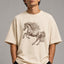 Zellee Premium Oversized Black T-Shirt for Men | Golden Horse Embroidery Design | Heavyweight Cotton Streetwear