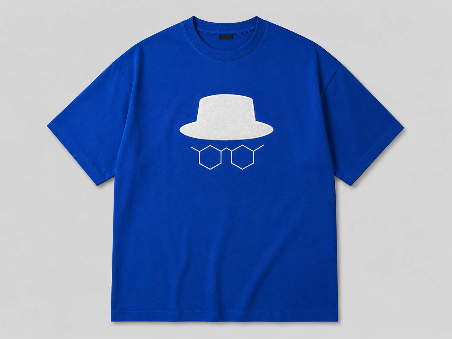 Zellee Minimalist Heisenberg Embroidered Oversized T-Shirt - Olive White