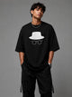 Zellee Minimalist Heisenberg Embroidered Oversized T-Shirt - Olive White