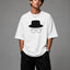 Zellee Minimalist Heisenberg Embroidered Oversized T-Shirt - Olive White