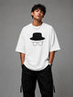 Zellee Minimalist Heisenberg Embroidered Oversized T-Shirt - Olive White