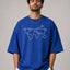 Zellee Men's Oversized T-Shirt with Embroidered World Map