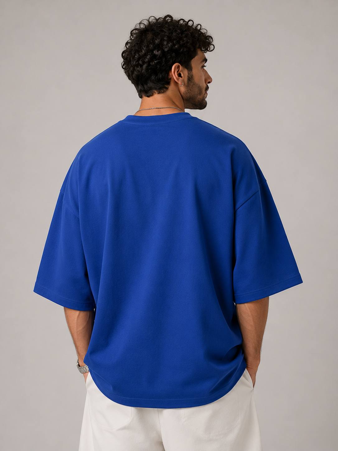 Zellee Men's Oversized T-Shirt with Embroidered World Map