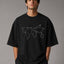 Zellee Men's White Oversized T-Shirt with Embroidered World Map