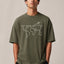 Zellee Men's Oversized T-Shirt with Embroidered World Map