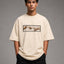 Zellee The Creation of Adam Embroidered Oversized T-Shirt - White