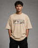 Zellee The Creation of Adam Embroidered Oversized T-Shirt - Blue