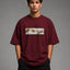 Zellee The Creation of Adam Embroidered Oversized T-Shirt - Blue