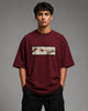 Zellee The Creation of Adam Embroidered Oversized T-Shirt - Blue