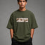Zellee The Creation of Adam Embroidered Oversized T-Shirt - Blue