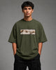 Zellee The Creation of Adam Embroidered Oversized T-Shirt - Blue