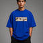 Zellee The Creation of Adam Embroidered Oversized T-Shirt - Blue