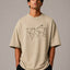 Zellee Men's Oversized T-Shirt with Embroidered World Map