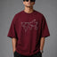 Zellee Men's Oversized T-Shirt with Embroidered World Map