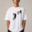 Zellee Men's Oversized Beige Tee with Embroidered Basketball