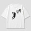 Zellee Men's Oversized Beige Tee with Embroidered Basketball