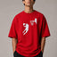 Zellee Men's Oversized White Tee with Embroidered Basketball