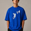 Zellee Men's Oversized Beige Tee with Embroidered Basketball