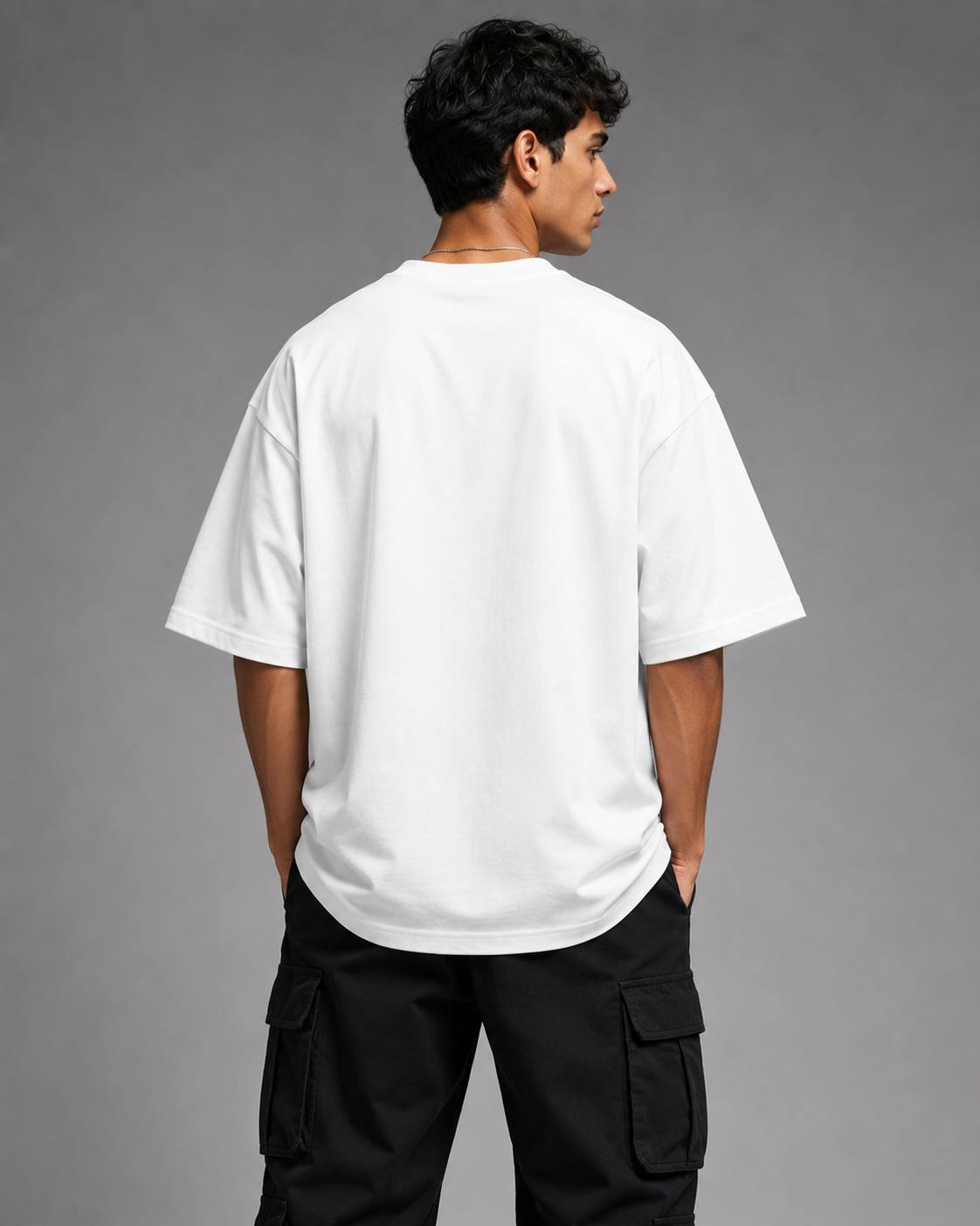 Zellee Men's Oversized Beige Tee with Embroidered Basketball