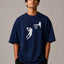 Zellee Men's Oversized Beige Tee with Embroidered Basketball
