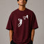 Zellee Men's Oversized Beige Tee with Embroidered Basketball