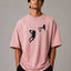 Zellee Men's Oversized Beige Tee with Embroidered Basketball