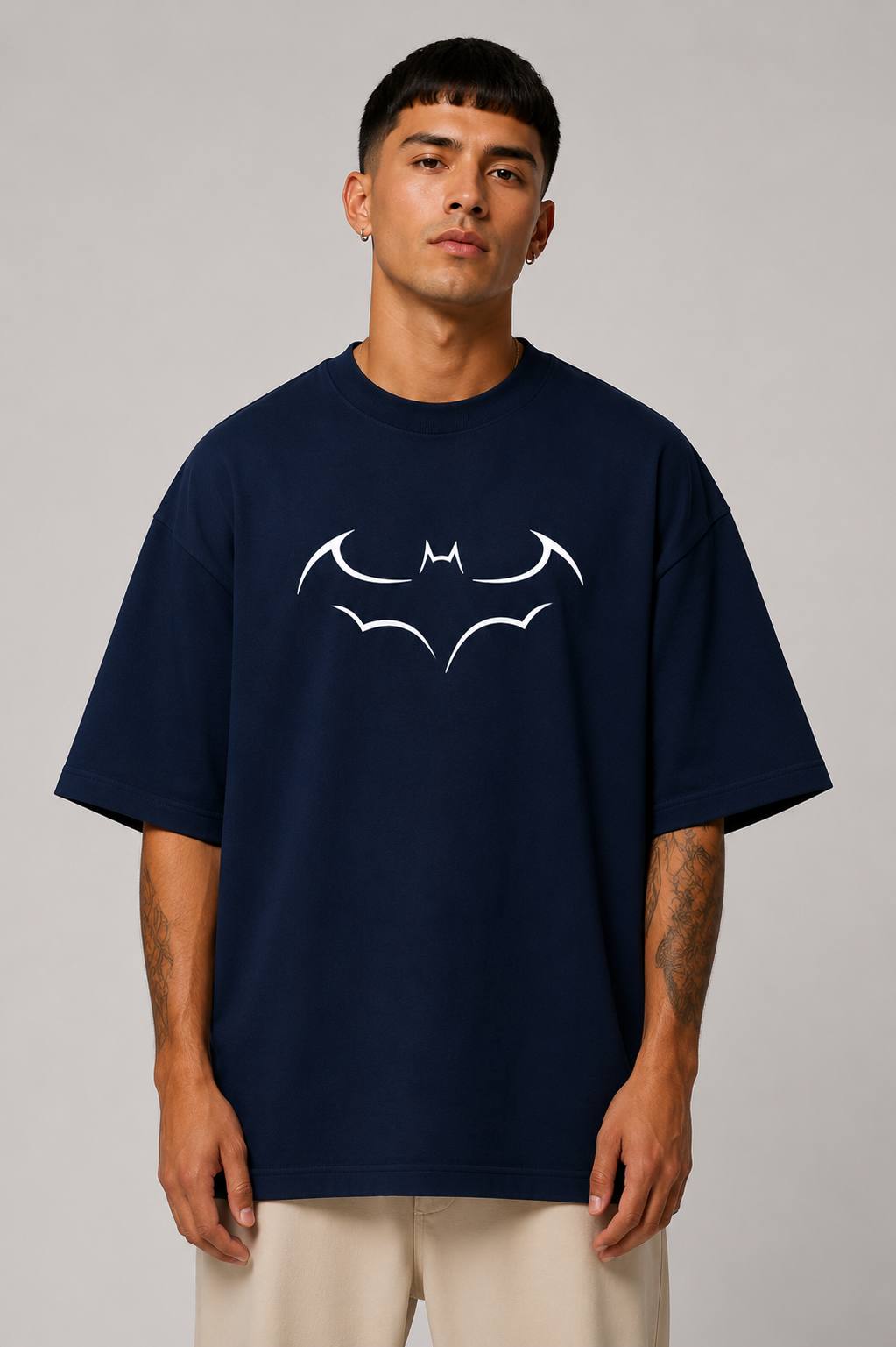 Zellee "Dark Knight" Edition Embroidered Oversized T-Shirt