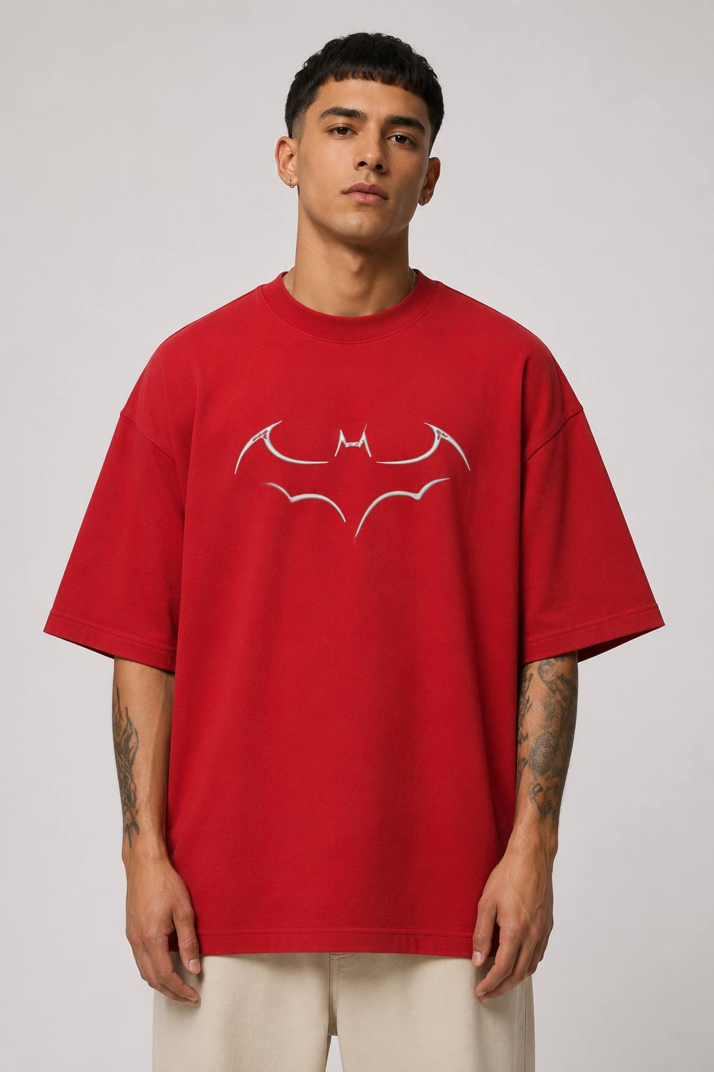 Zellee "Dark Knight" Edition Embroidered Oversized T-Shirt