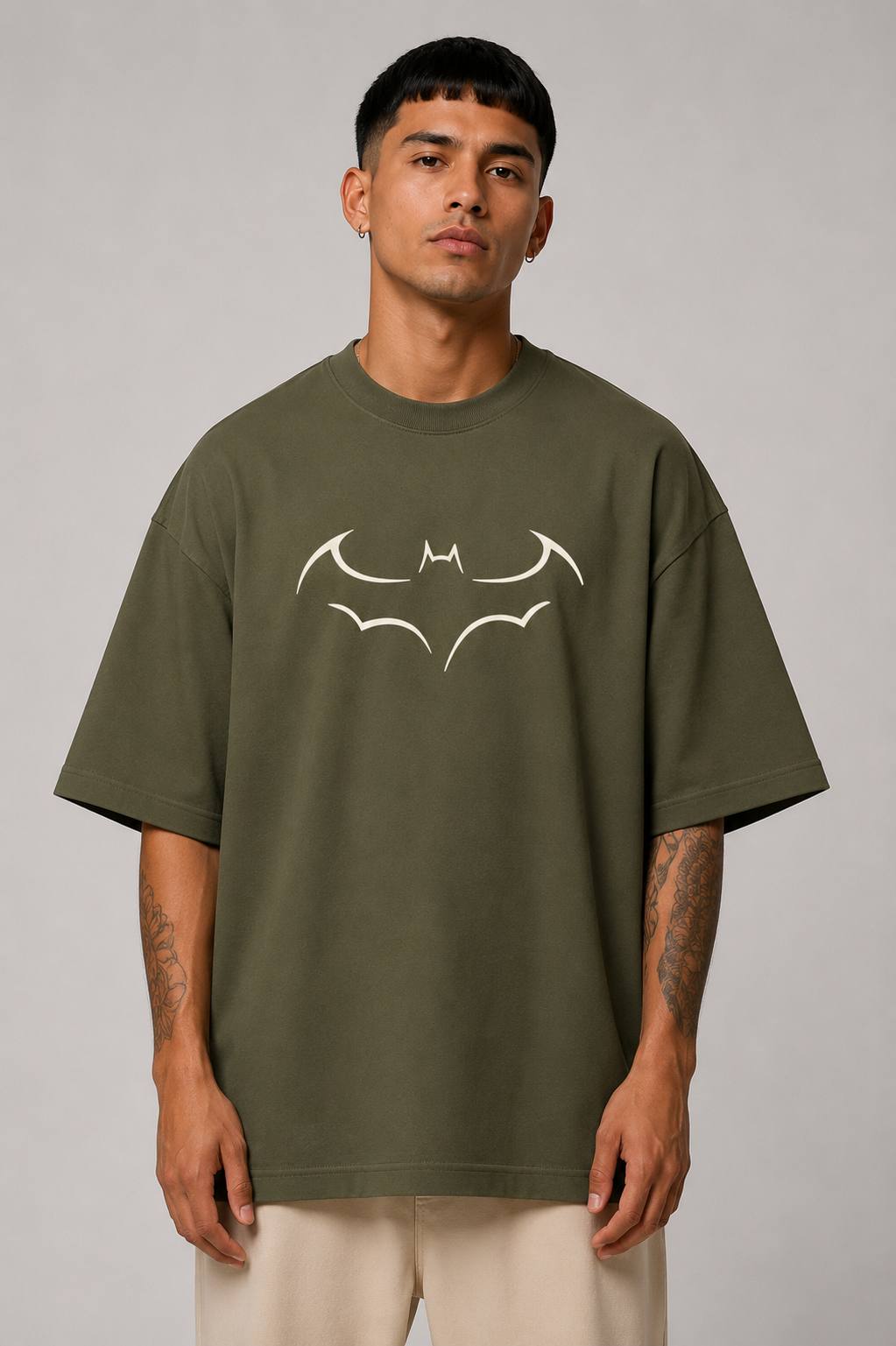 Zellee "Dark Knight" Edition Embroidered Oversized T-Shirt