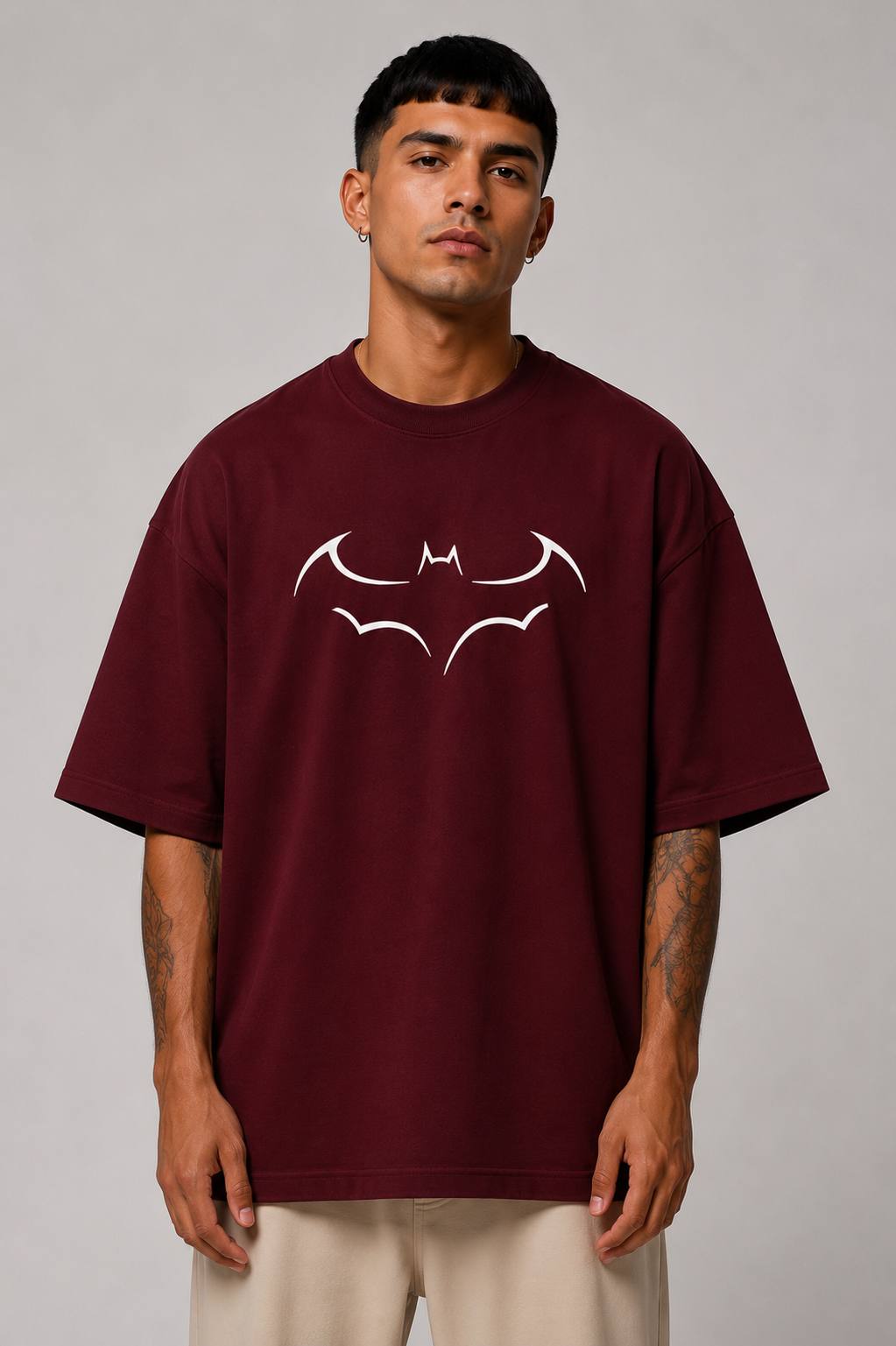 Zellee "Dark Knight" Edition Embroidered Oversized T-Shirt