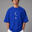 Zellee Minimalist Line-Art Moon Embroidered Relaxed T-Shirt