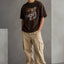 Zellee "Stitch-Art Tiger" Heavyweight Oversized Relaxed Fit T-Shirt