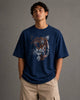 Zellee "Stitch-Art Tiger" Heavyweight Oversized Relaxed Fit T-Shirt