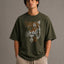 Zellee "Stitch-Art Tiger" Heavyweight Oversized Relaxed Fit T-Shirt
