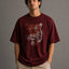 Zellee "Stitch-Art Tiger" Heavyweight Oversized Relaxed Fit T-Shirt