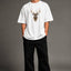 Zellee "Majestic Stag" High-Density Embroidered Oversized Relaxed Fit T-Shirt