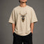 Zellee "Majestic Stag" High-Density Embroidered Oversized Relaxed Fit T-Shirt