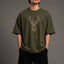 Zellee "Majestic Stag" High-Density Embroidered Oversized Relaxed Fit T-Shirt
